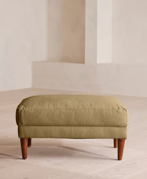 Reya Ottoman - Linen - Wheat - Hover Image