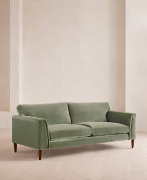 Reya Three Seater Sofa - Velvet - Seafoam - UK - Hover Image