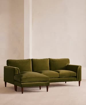 Reya Chaise-end Sofa - Velvet - Olive - US - Hover Image