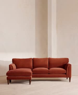Reya Chaise-end Sofa - Velvet - Rust - Listing Image