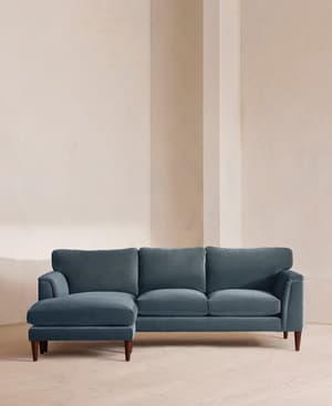 Reya Chaise-end Sofa - Velvet - Grey Blue - Listing Image