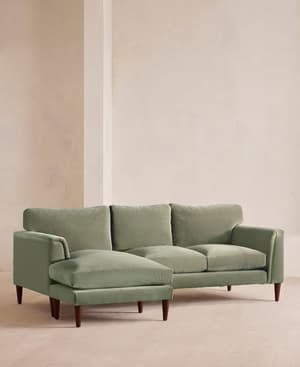 Reya Chaise-End Sofa - Velvet - Seafoam - UK - Hover Image
