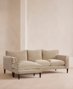 Reya Chaise-End Sofa - Velvet - Oyster - UK - Hover Image