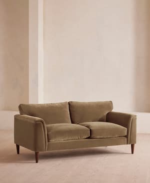 Reya Two Seater Sofa - Velvet - Truffle - UK - Hover Image