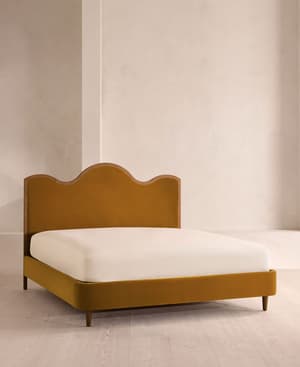 Aubrey Bed - King - Velvet - Mustard - Listing Image