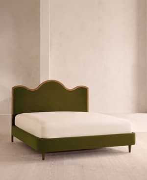 Aubrey Bed - Queen - Velvet - Olive - US - Listing Image
