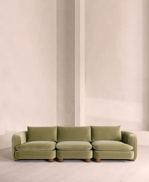Vivienne Sectional Sofa - Four Seater - Velvet Lichen - US - Listing Image