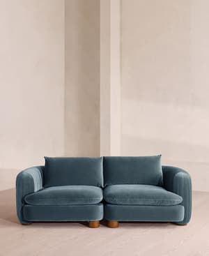 Vivienne Modular Sofa - Three Seater - Velvet Grey Blue - Listing Image