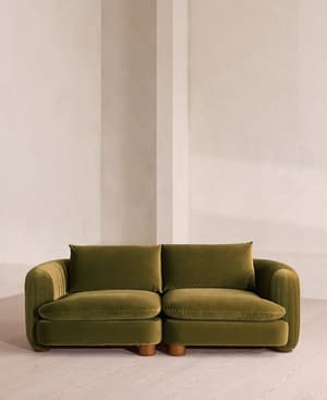 Vivienne Deeper Sit Sectional Sofa - Three Seater - Velvet Olive US - Listing Image