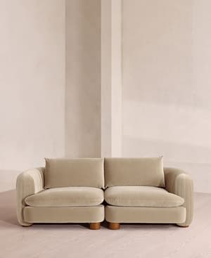 Vivienne Modular Sofa - Three Seater - Velvet - Oyster - UK - Listing Image