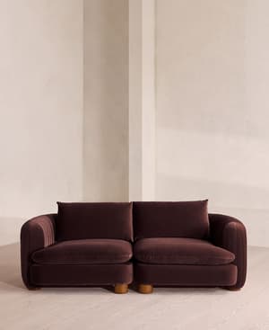 Vivienne Deeper Sit Modular Sofa - Three Seater - Velvet - Aubergine - UK - Listing Image