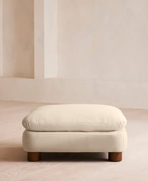 Vivienne Ottoman - Linen - Bisque - Hover Image