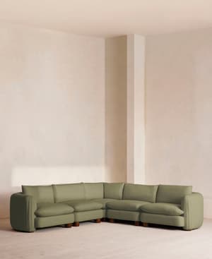 Vivienne Deeper Sit Modular Sofa - Corner Sofa - Linen - Sage - Listing Image