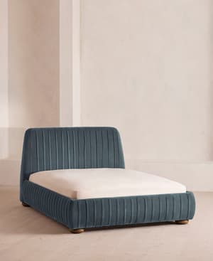 Vivienne Bed - King - Velvet - Grey Blue - Hover Image