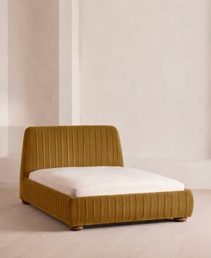 Vivienne Bed - Double - Velvet - Mustard - Listing Image