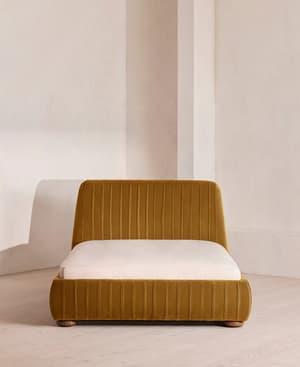 Vivienne Bed - Full - Velvet - Mustard - US - Hover Image