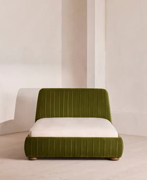 Vivienne Bed - Double - Velvet - Olive - Hover Image