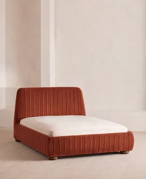 Vivienne Bed - Double - Velvet - Rust - Listing Image