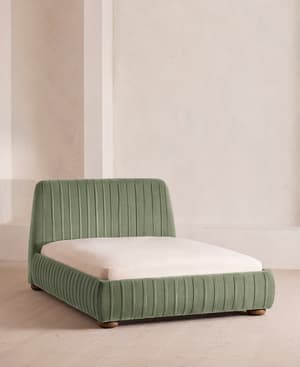 Vivienne Bed - Double - Velvet - Seafoam - UK - Listing Image