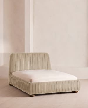 Vivienne Bed - Double - Velvet - Oyster - UK - Listing Image