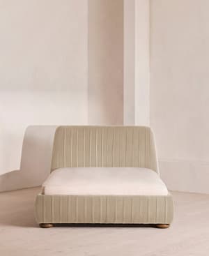 Vivienne Bed - Double - Velvet - Oyster - UK - Hover Image