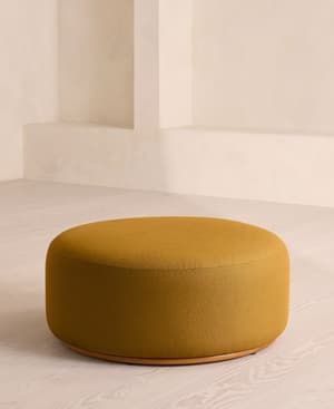 Aline Ottoman - Linen - Turmeric - UK - Listing Image