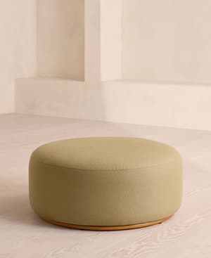 Aline Ottoman - Linen - Wheat - Listing Image