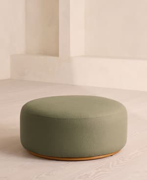 Aline Ottoman - Linen - Sage - UK - Listing Image