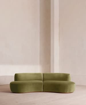 Aline Serpentine Modular Sofa - Three Seater - Lichen Velvet - UK - Listing Image