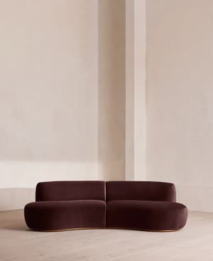 Aline Serpentine Modular Sofa - Three Seater - Velvet - Aubergine - UK - Listing Image