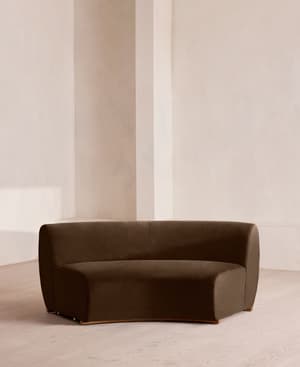 Aline Serpentine Sectional Sofa - Middle Section - Chocolate Velvet - US - Listing Image
