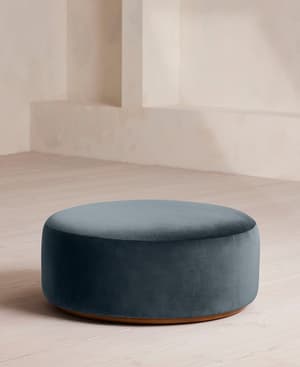 Aline Ottoman - Velvet - Grey Blue - Listing Image