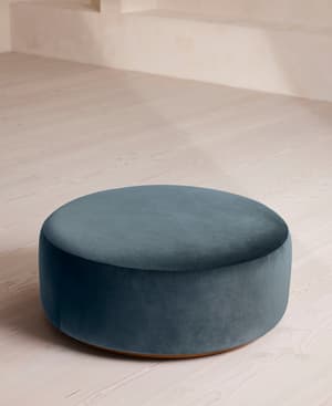 Aline Ottoman - Velvet - Grey Blue - Hover Image