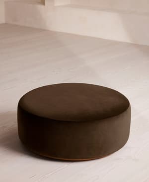 Aline Ottoman - Velvet - Chocolate - Hover Image