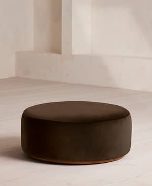 Aline Ottoman - Velvet - Chocolate - US - Listing Image