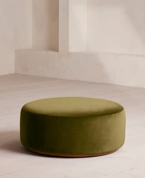 Aline Ottoman - Velvet - Olive - US - Listing Image