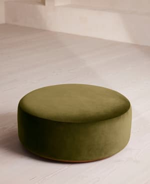 Aline Ottoman - Velvet - Olive - US - Hover Image