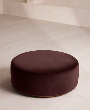 Aline Ottoman - Velvet - Aubergine - US - Hover Image