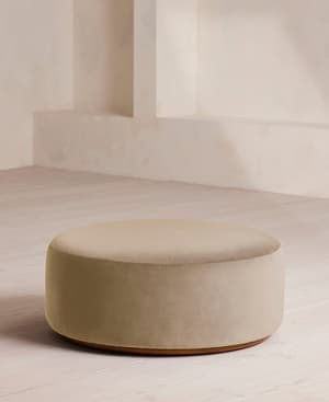 Aline Ottoman - Velvet - Oyster - UK - Listing Image