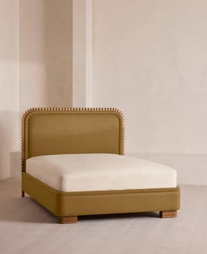 Angus Bed - King - Linen - Ochre - Listing Image