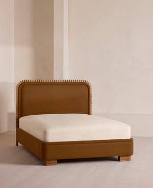 Angus Bed - King - Linen - Terracotta - UK - Listing Image