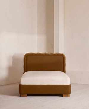 Angus Bed - King - Linen - Terracotta - UK - Hover Image