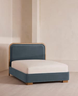 Angus Bed - Super king - Velvet - Grey Blue - Listing Image