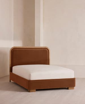 Angus Bed - King - Velvet - Cinnamon - UK - Listing Image