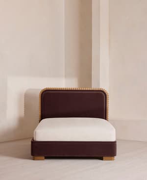 Angus Bed - King - Velvet - Aubergine - US - Hover Image