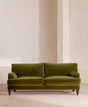 Arundel Three Seater Sofa - Velvet - Olive - Hover Image