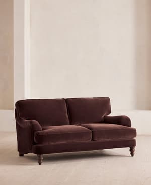 Arundel Two Seater Sofa - Velvet - Aubergine - Hover Image