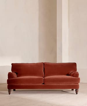 Arundel Three Seater Sofa - Velvet Rust - Hover Image