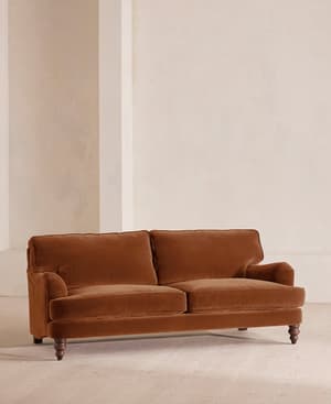 Arundel Three Seater Sofa - Velvet - Cinnamon - Hover Image