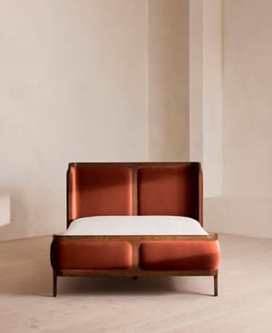 Belsa Bed - Super King - Velvet - Rust - Hover Image
